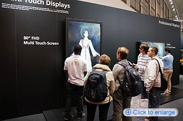 Sharp Interactive Whiteboards—Large-Screen Touchscreen LCD Monitors Visitors viewing Sharp’s Interactive Whiteboard (displayed in 60-, 70-, and 80-inch sizes) learned about the product’s versatile applications as an interactive communication tool that can be used in schools and offices.