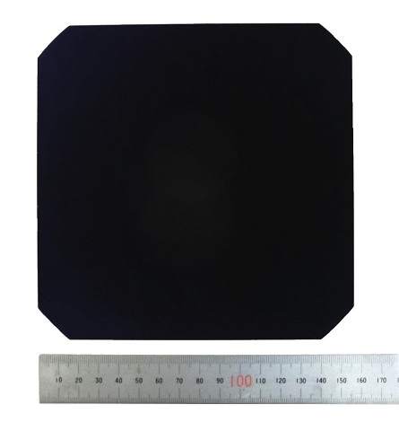 6-inch-size mono-crystalline silicon solar cell with the conversion efficiency of 25.09%