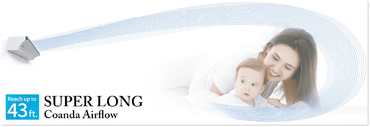 Airest Heat Pump Feature | Coanda Airflow Image