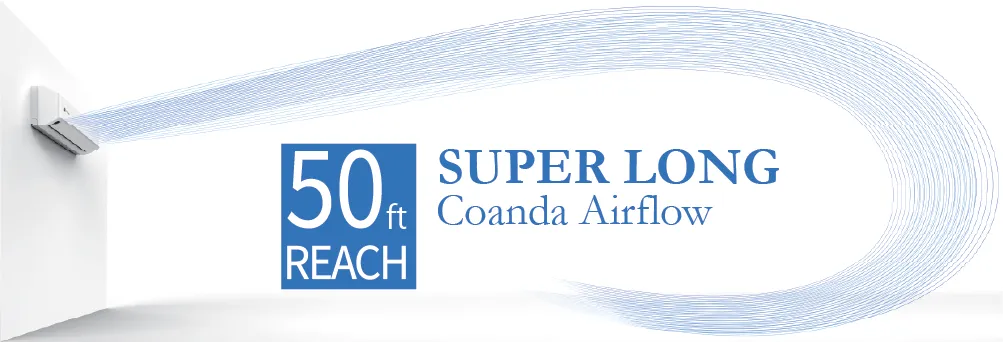 CHUCU Series Heat Pump Features | Coanda Airflow Image