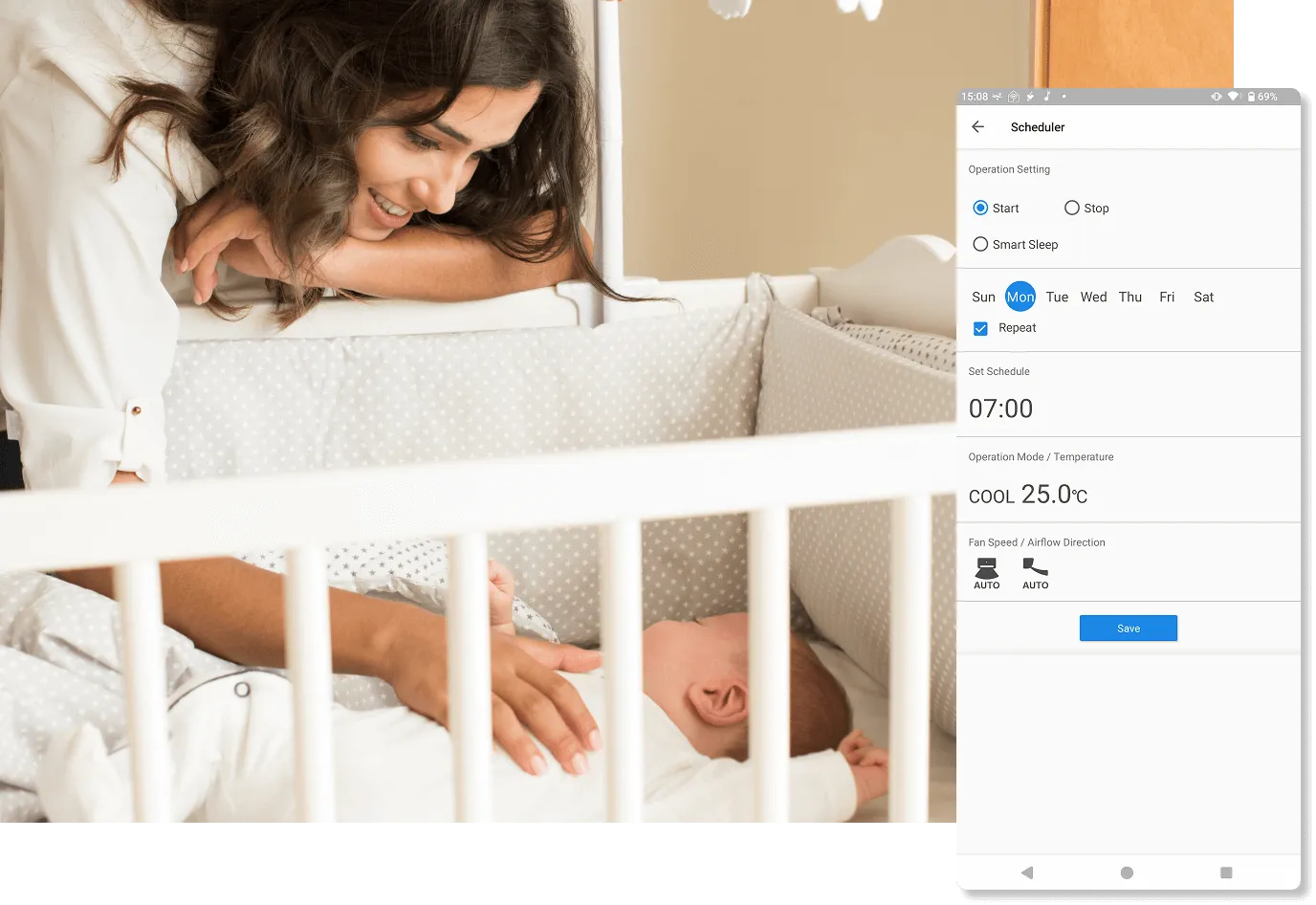 Sharp Air App Feature | Easy to Use Scheduling Feature Image